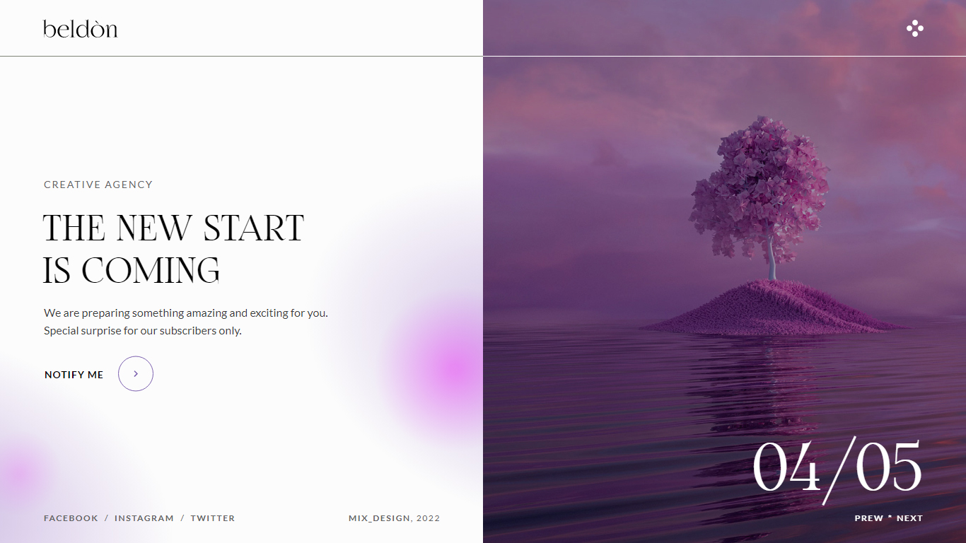 Beldon Coming Soon Template Preview Screen